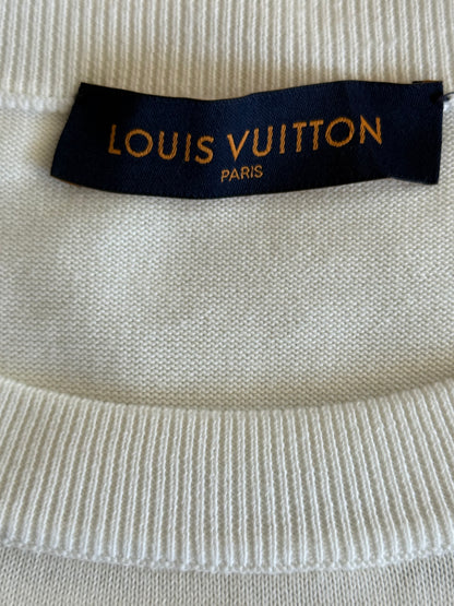 Louis Vuitton White Intarsia Rapper Graphic T-Shirt