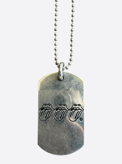 Chrome Hearts Rolling Stones Silver Tag Necklace
