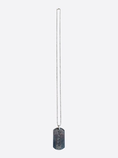 Chrome Hearts Rolling Stones Silver Tag Necklace