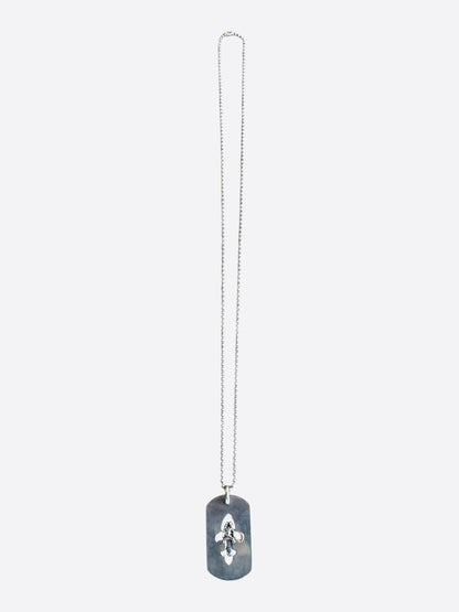 Chrome Hearts Silver Dagger & Fleur Dog Tag Necklace