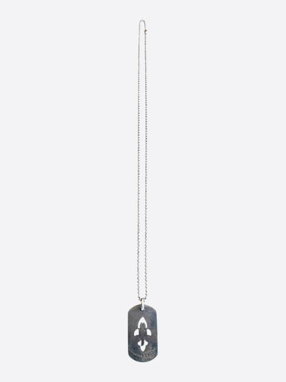 Chrome Hearts Silver Dagger & Fleur Dog Tag Necklace