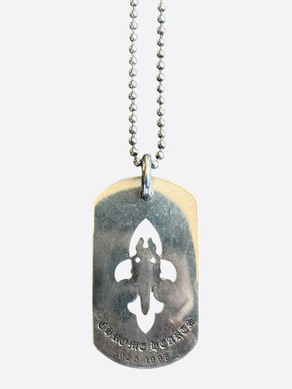 Chrome Hearts Silver Dagger & Fleur Dog Tag Necklace