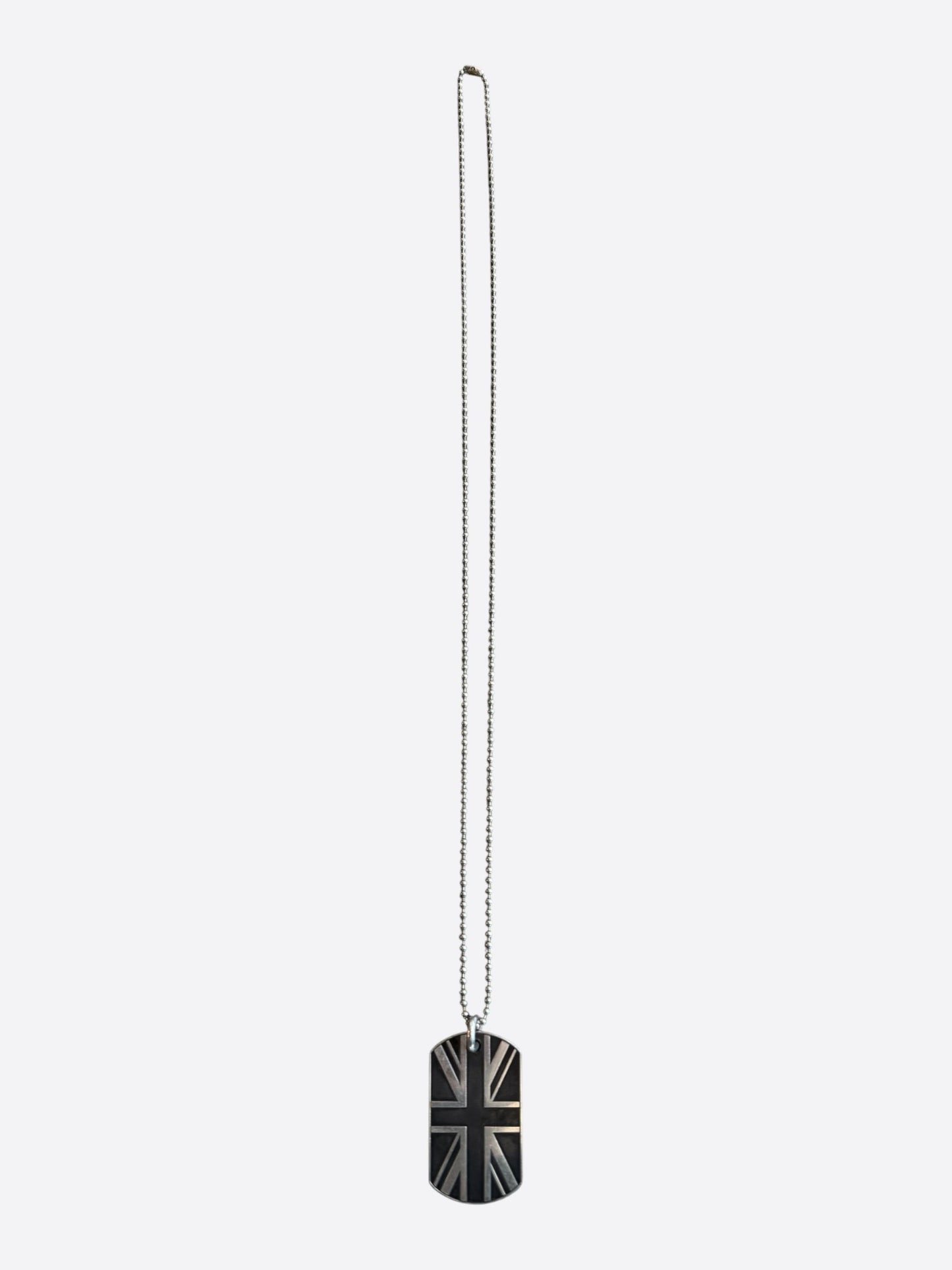 Chrome Hearts Silver Union Jack Dog Tag Necklace