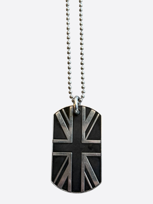 Chrome Hearts Silver Union Jack Dog Tag Necklace