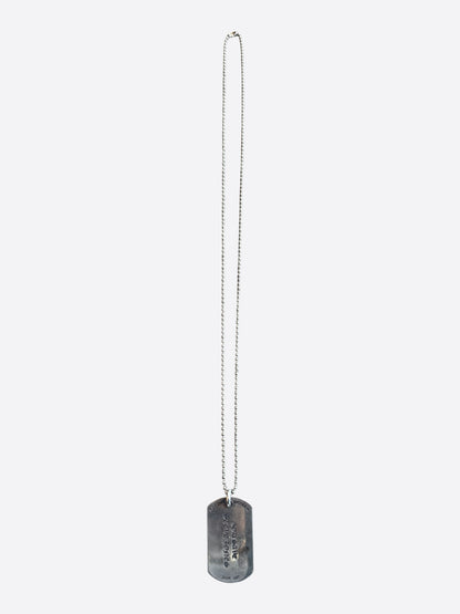 Chrome Hearts Silver Union Jack Dog Tag Necklace
