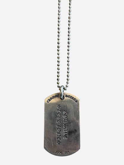 Chrome Hearts Silver Union Jack Dog Tag Necklace