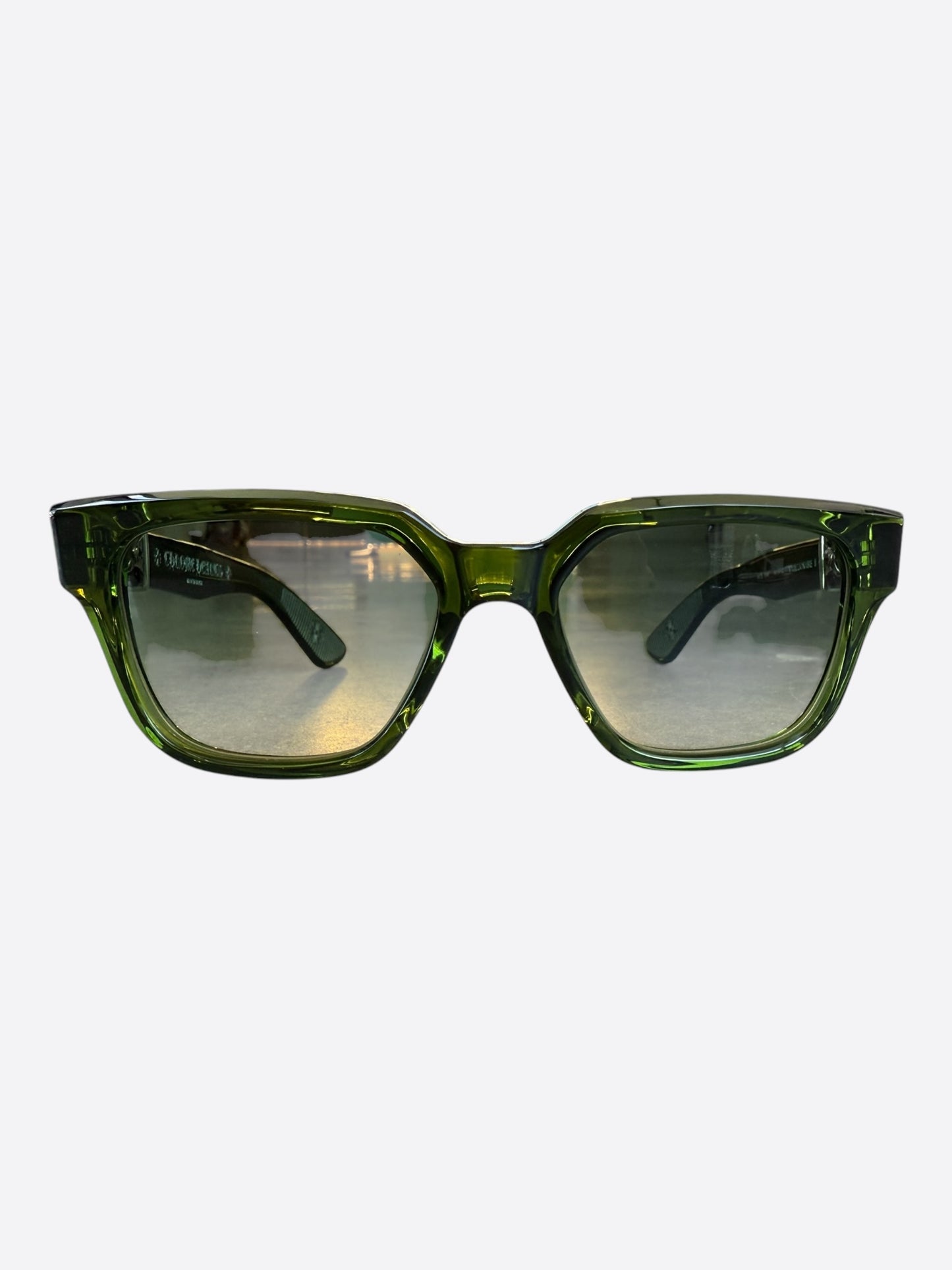 Chrome Hearts Green & Silver Vagillionaire 2 Tinted Glasses