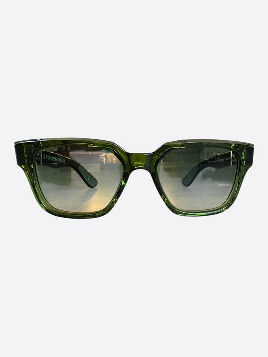 Chrome Hearts Green & Silver Vagillionaire 2 Tinted Glasses