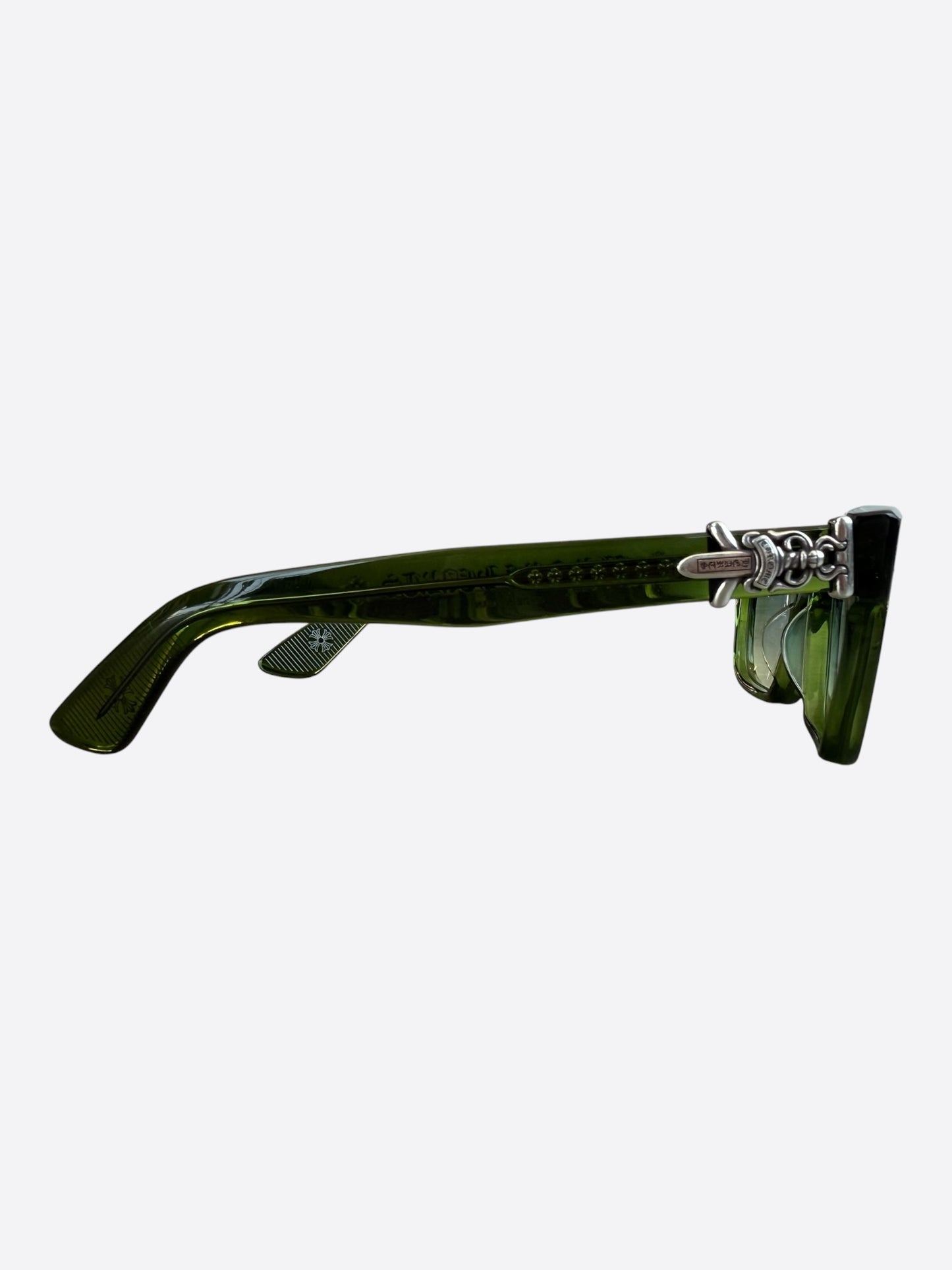 Chrome Hearts Green & Silver Vagillionaire 2 Tinted Glasses