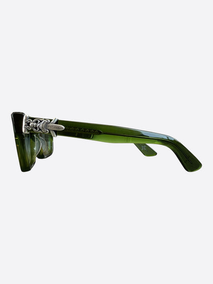 Chrome Hearts Green & Silver Vagillionaire 2 Tinted Glasses
