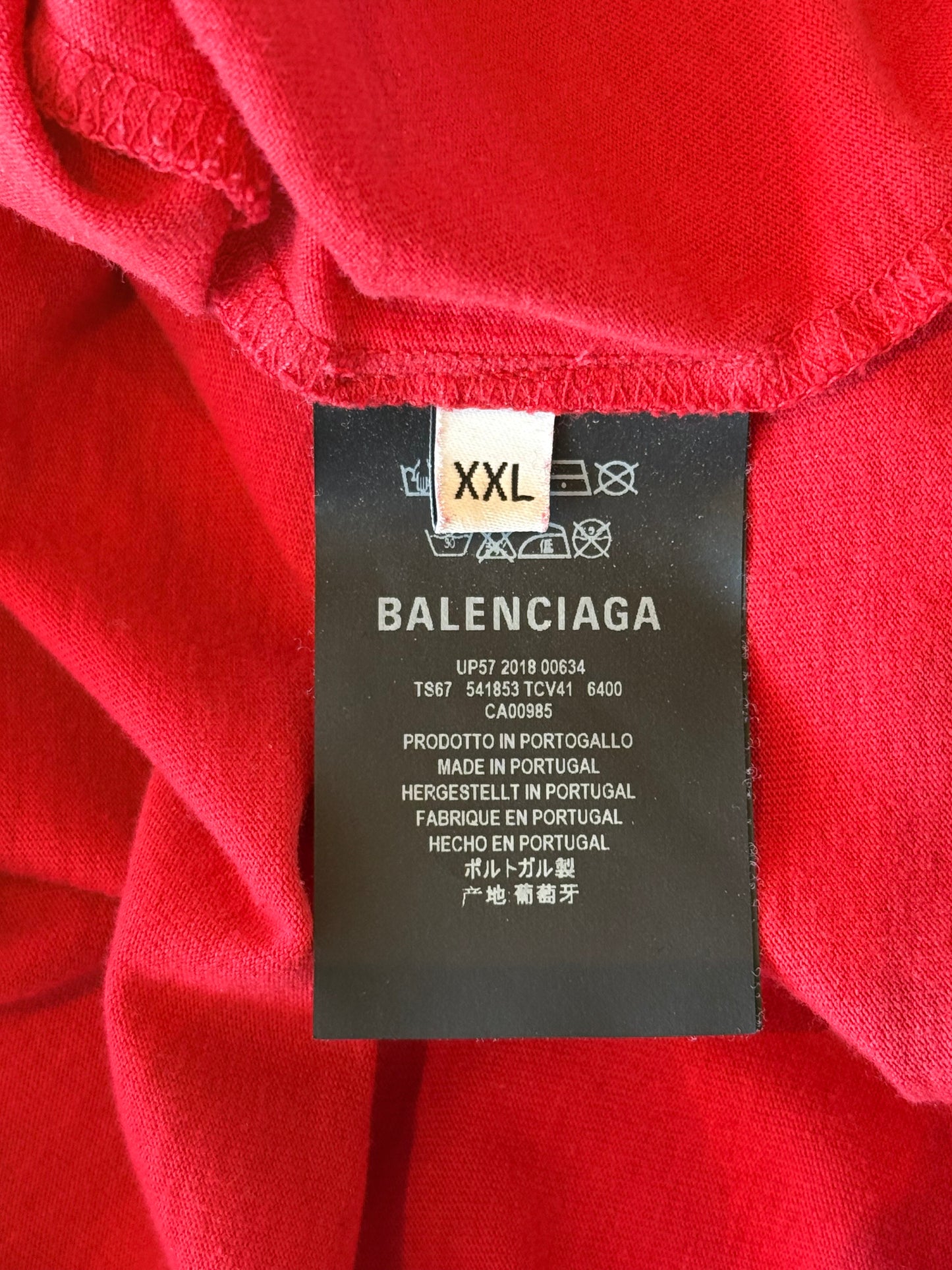 Balenciaga Red & Black Logo T-Shirt
