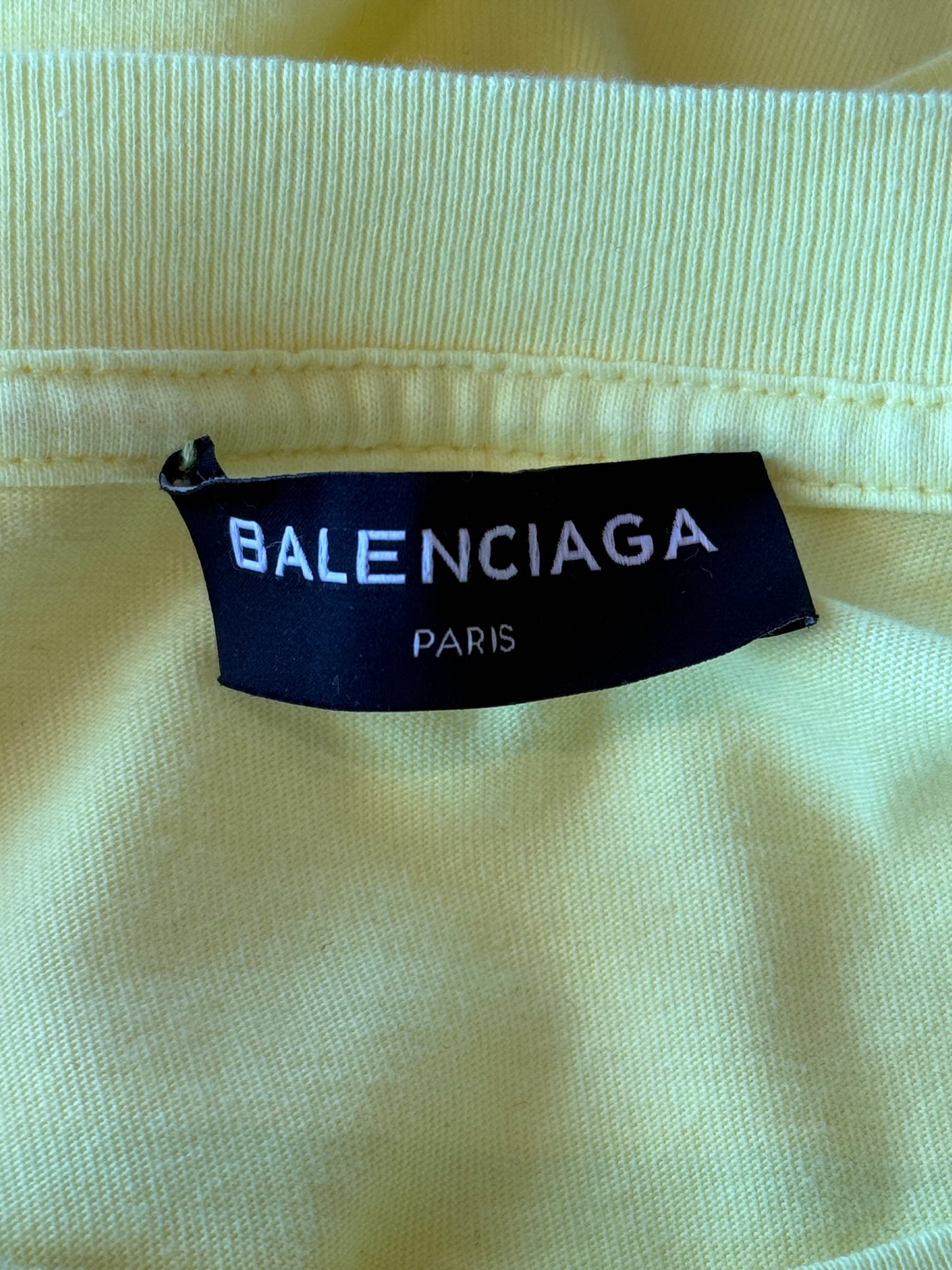 Balenciaga Yellow & Black Logo T-Shirt