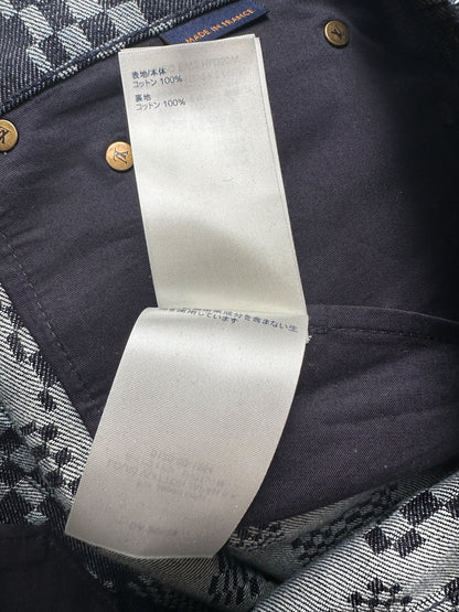 Louis Vuitton Navy Distorted Damier Print Jeans