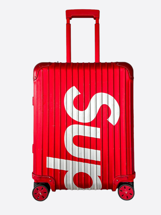 Rimowa Supreme Red & White Topas Multiwheel 45L Suitcase