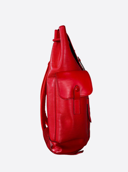 louis vuitton christopher backpack red Epi MM 1754243 FASHIONPHILE the christopher mm looks stunning in bright red epi xl grained leather Louis Vuitton Supreme Red &