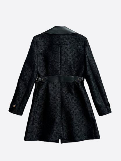 Louis Vuitton Black Glitter Monogram Women's Coat