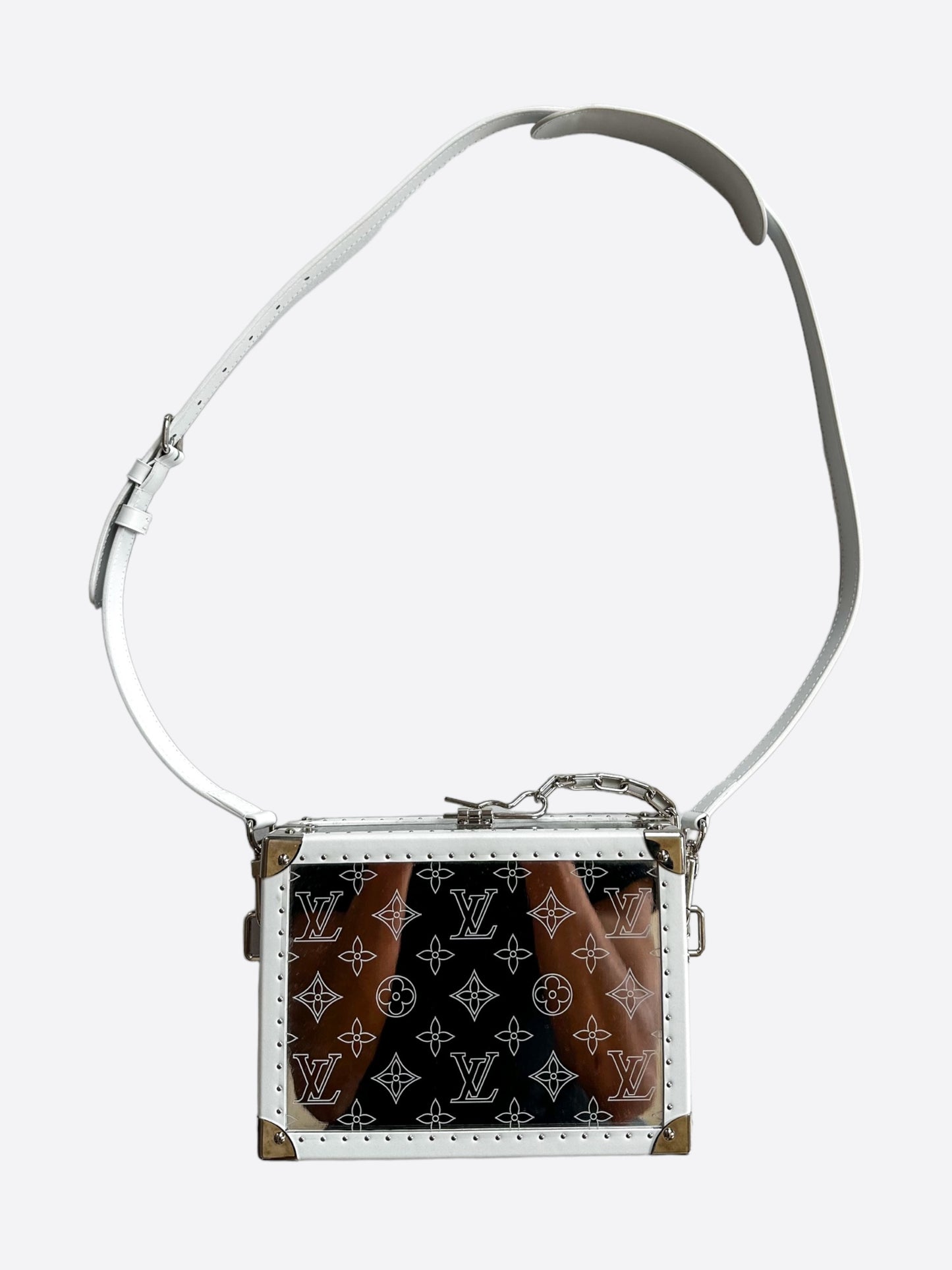 Louis Vuitton White Mirror Monogram Trunk