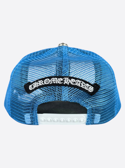 Chrome Hearts Blue Cemetery Cross Patch Trucker Hat