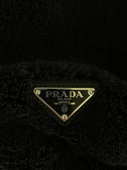 Prada Black & White Spugna Logo Tote