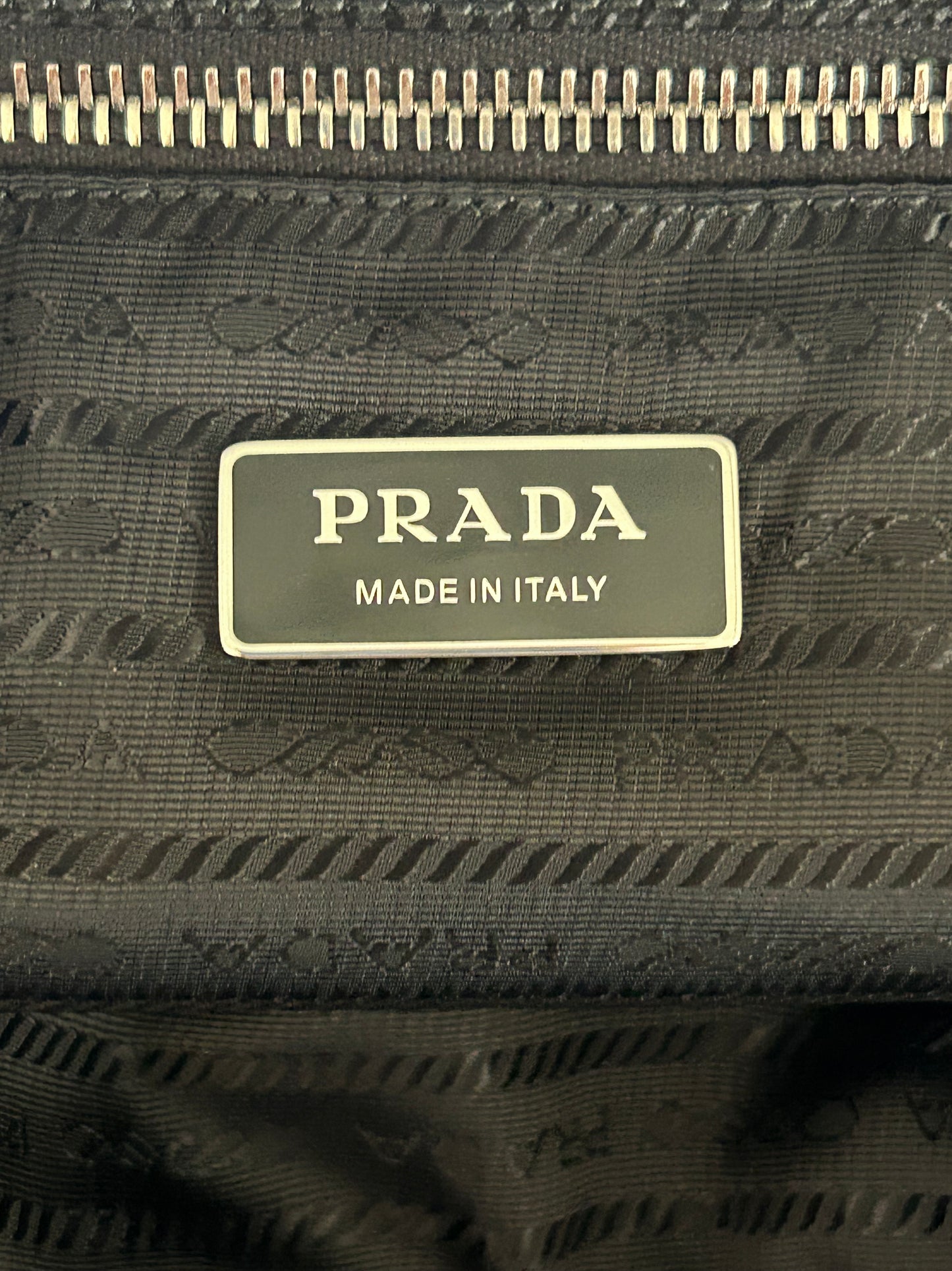 Prada Black & White Spugna Logo Tote