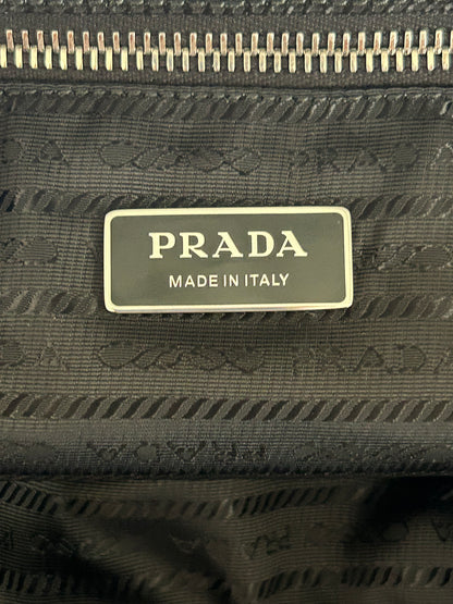 Prada Black & White Spugna Logo Tote