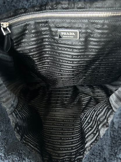 Prada Black & White Spugna Logo Tote