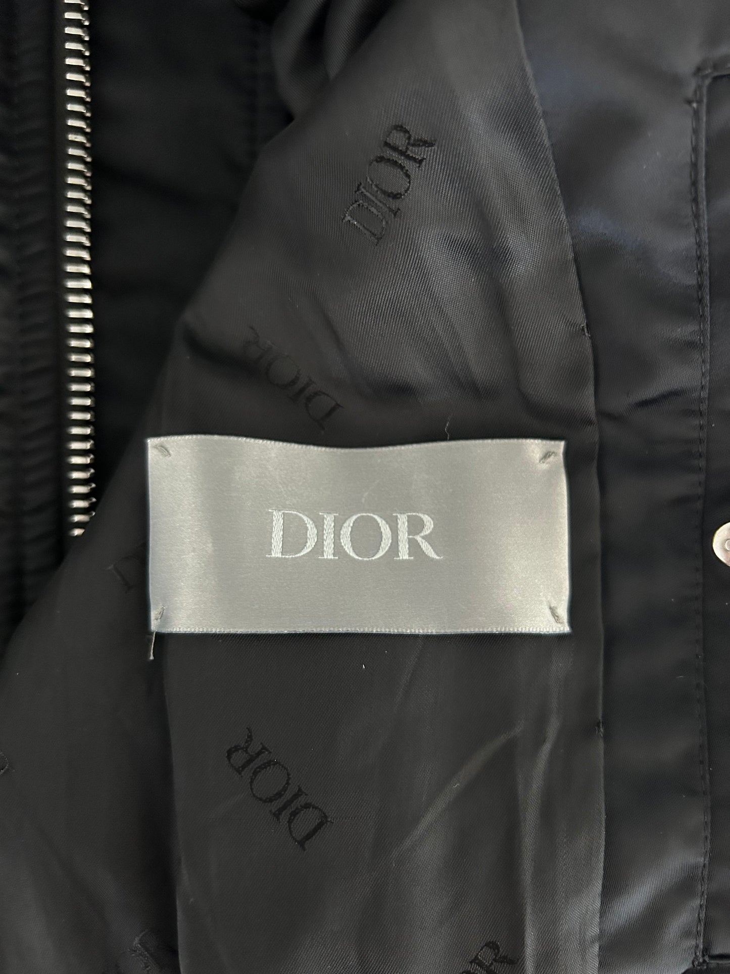 Dior Peter Doig Black & White Logo Bomber Jacket