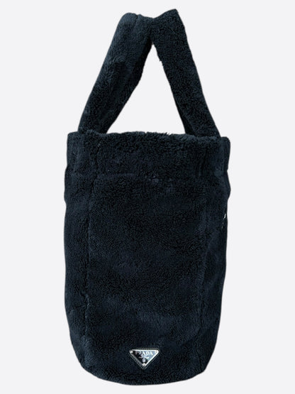 Prada Black & White Spugna Logo Tote