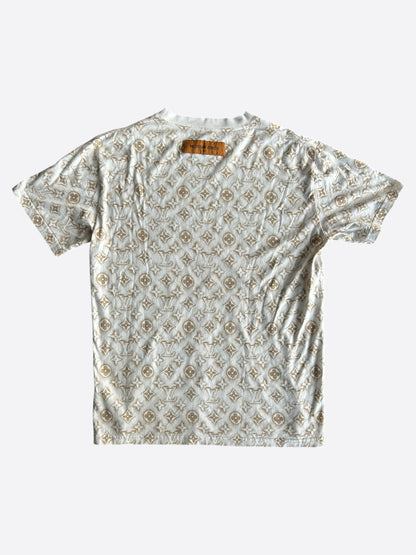 Louis Vuitton White & Tan Monogram T-Shirt