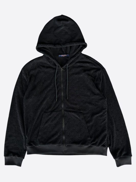 Louis Vuitton Black Monogram Towel Zip Up Hoodie