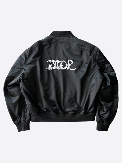Dior Peter Doig Black & White Logo Bomber Jacket
