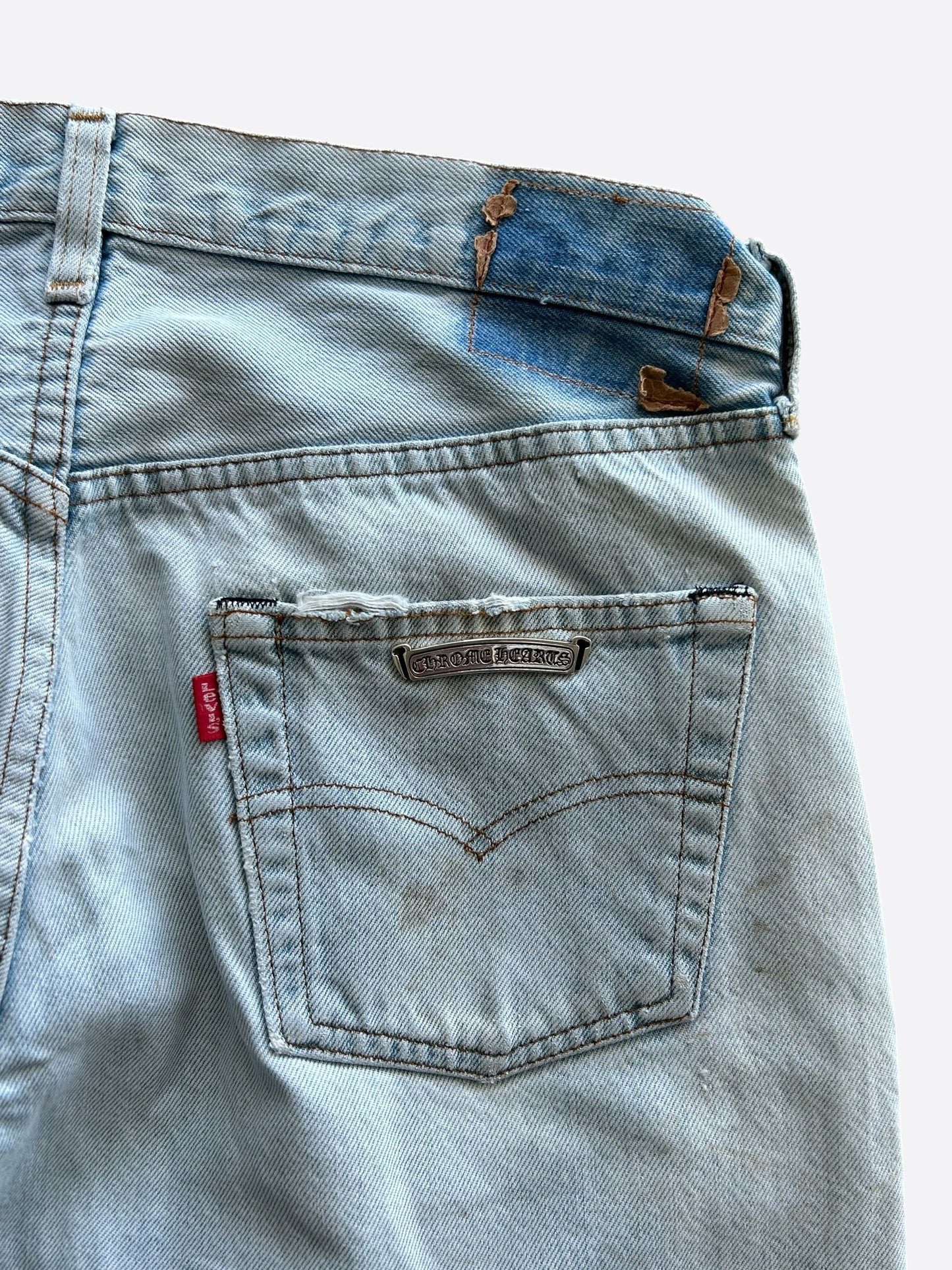 Chrome Hearts Levis Blue Distressed Jeans