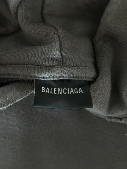 Balenciaga Black & White Campaign Logo Hoodie