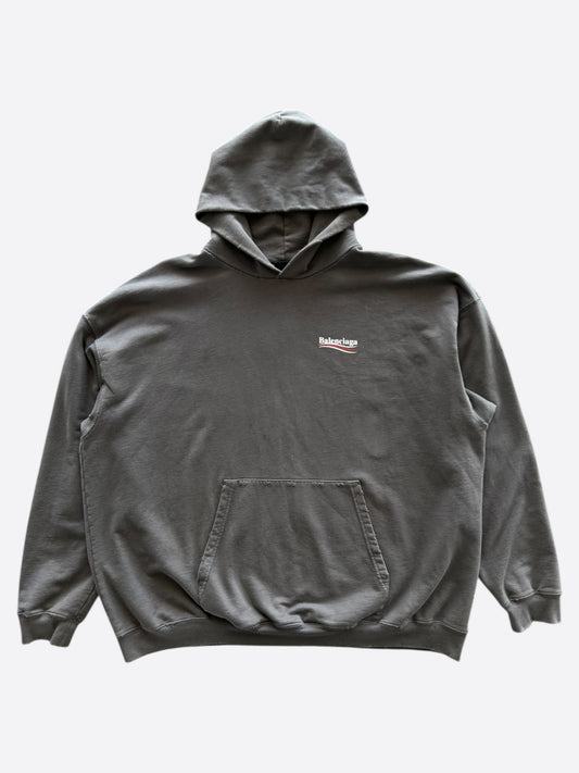 Balenciaga Black & White Campaign Logo Hoodie