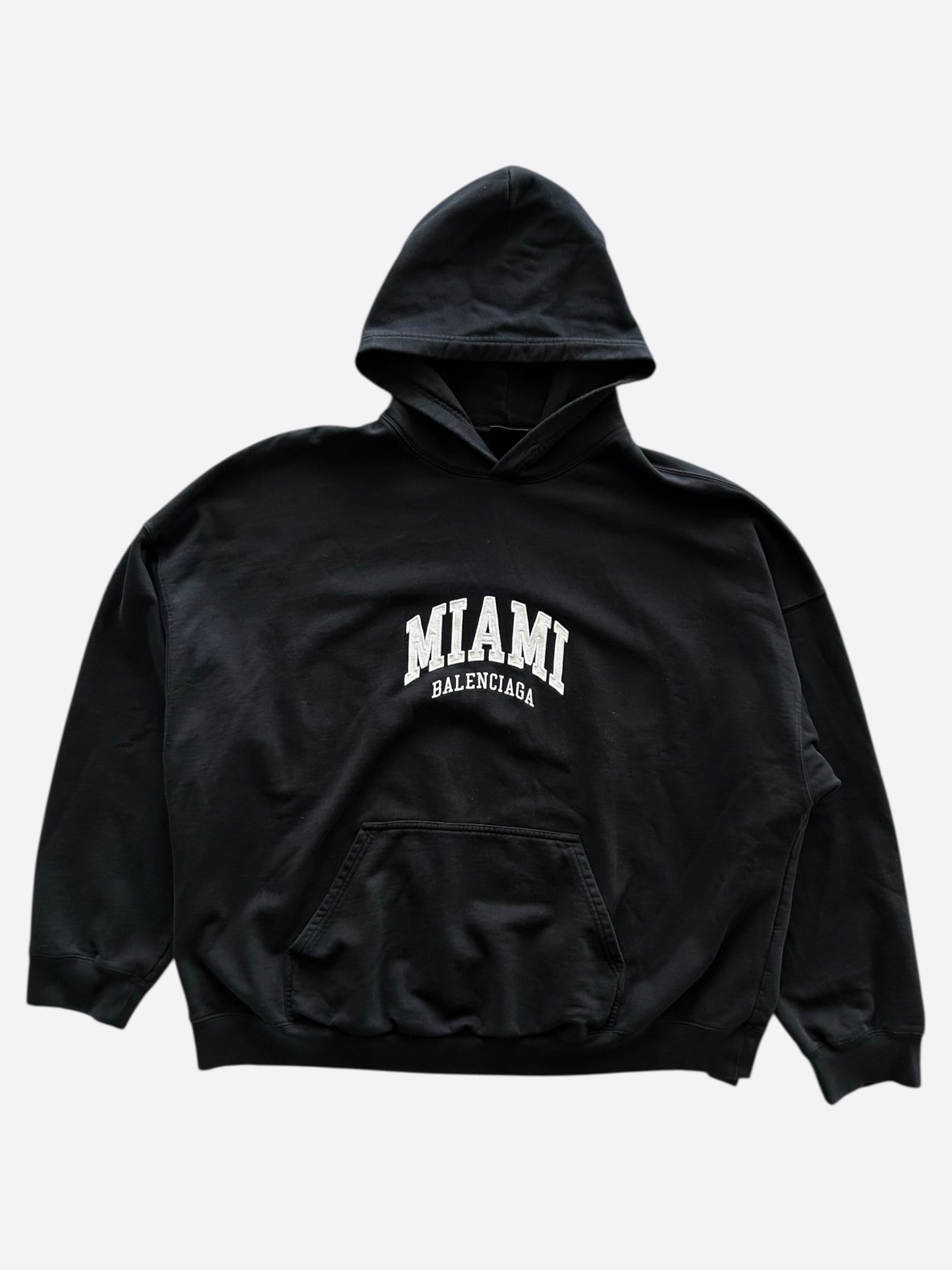 Balenciaga Black & White Miami Logo Hoodie