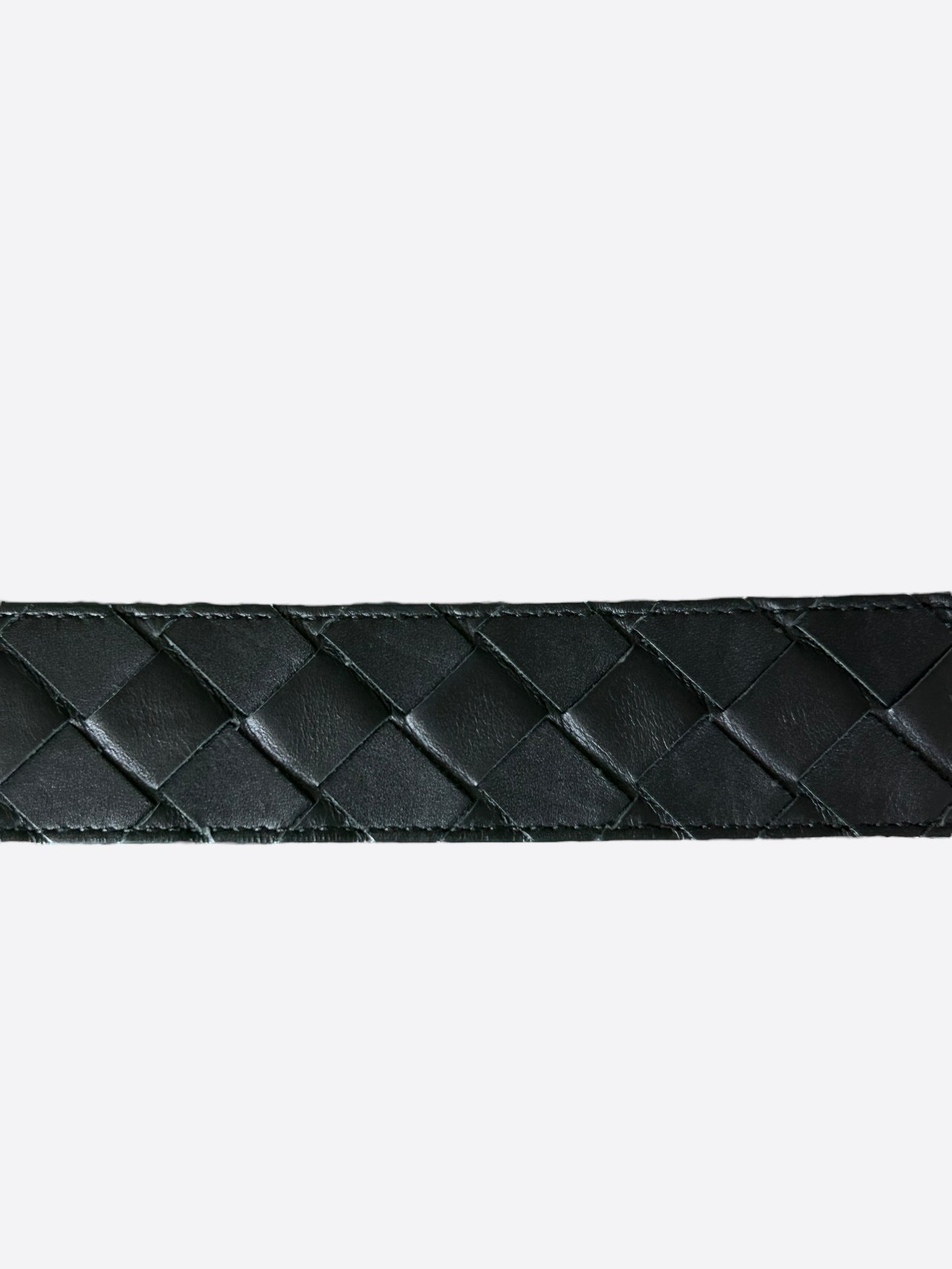 Bottega Veneta Black Leather Intrecciato Belt