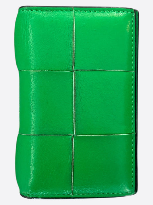 Bottega Veneta Green Intrecciato Leather Cassette Card Case