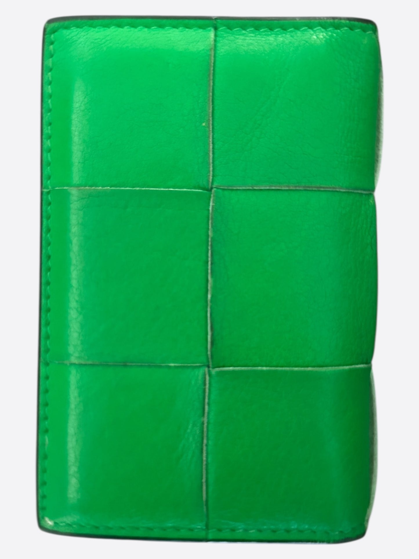 Bottega Veneta Green Intrecciato Leather Cassette Card Case