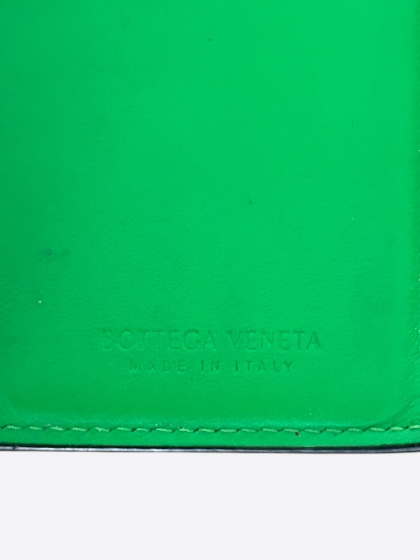 Bottega Veneta Green Intrecciato Leather Cassette Card Case