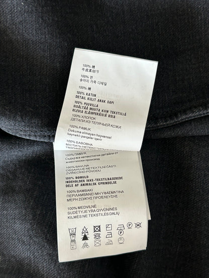 Prada Washed Black Logo Denim Button Up Shirt