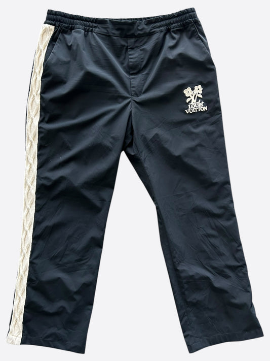 Louis Vuitton Tyler The Creator Black & White Logo Embroidered Trackpants