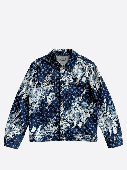 Louis Vuitton Blue Floral Monogram Denim Jacket