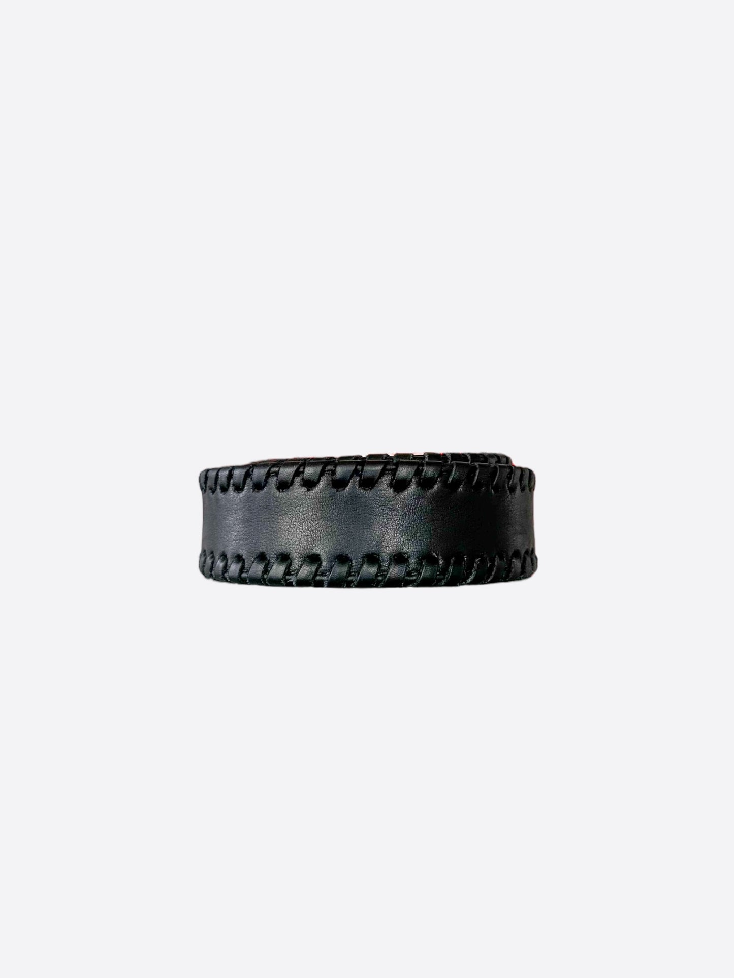 Chrome Hearts Black Leather Braided Belt