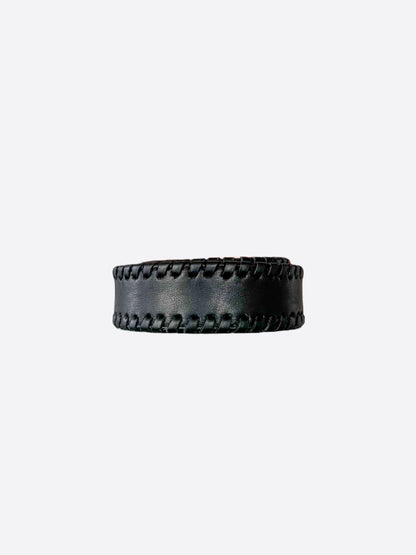 Chrome Hearts Black Leather Braided Belt