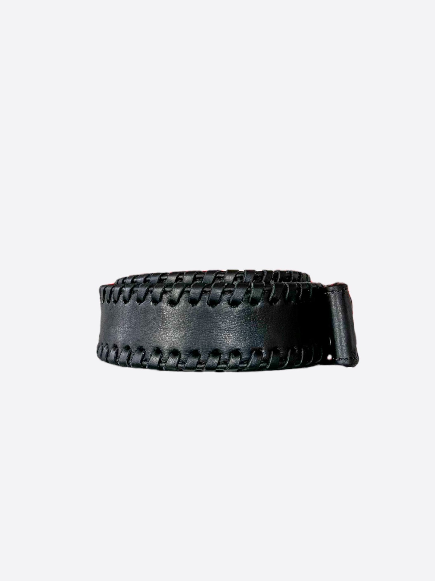 Chrome Hearts Black Leather Braided Belt