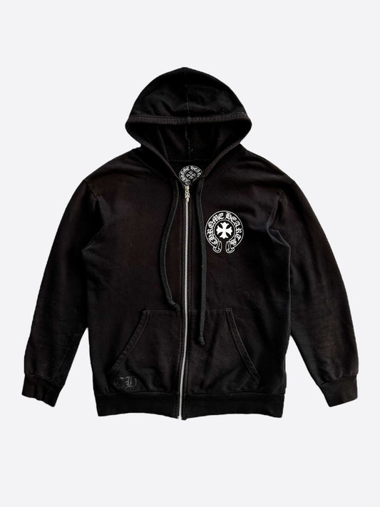Chrome Hearts Black & White Made In Hollywood Zip Up Hoodie