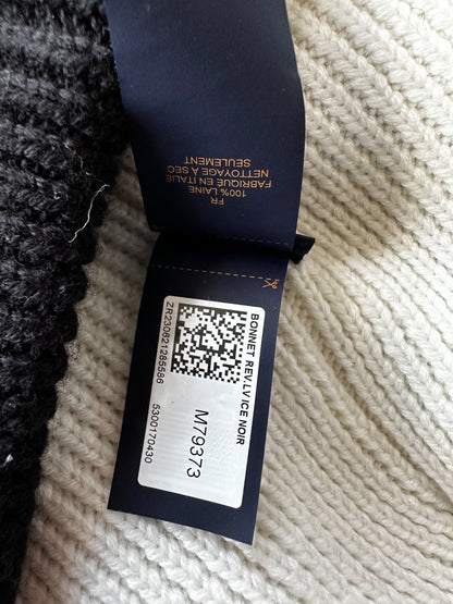 Louis Vuitton Black & White Ice Reversible Wool Beanie