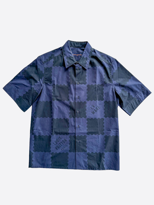 Louis Vuitton Nigo Blue Checkered Button Up Shirt