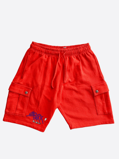 Chrome Hearts Matty Boy Red Spark Cargo Shorts