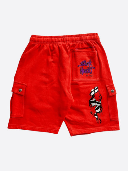 Chrome Hearts Matty Boy Red Spark Cargo Shorts